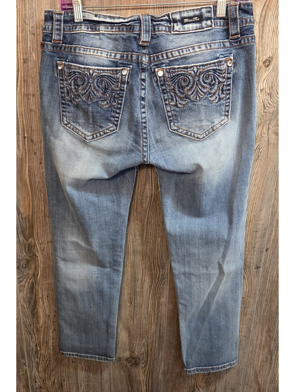 Miss Me Denim Blue Jeans Women Size 30 (30x27) Mid Rise Ankle Skinny MP8730AK